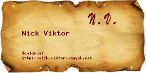 Nick Viktor névjegykártya